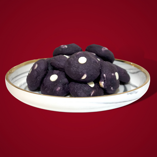 Besos con chispas de chocolate blanco Ube (caja de 12)