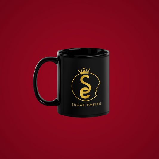 Taza negra brillante